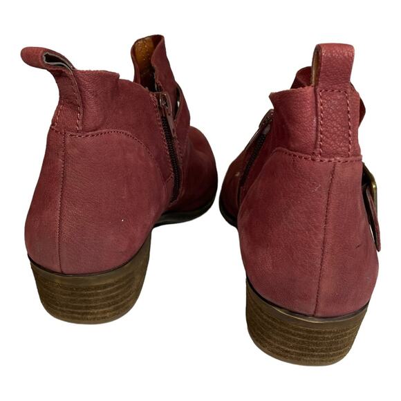 Lucky Brand Western Wine Leather Boomer Bootie Buckle 9.5 - Picture 6 of 10